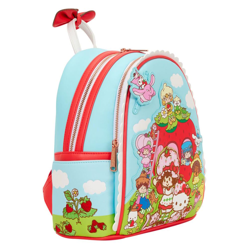 Mochila infantil Hello Kitty & Friends em poliuretano com alças ajustáveis, azul 3/4