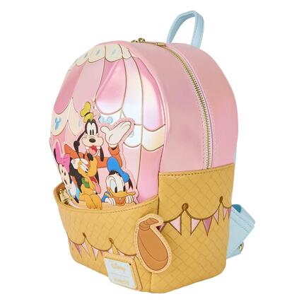 Sac à dos Minnie Mouse pour adulte avec poche avant, en cuir végétalien, rose