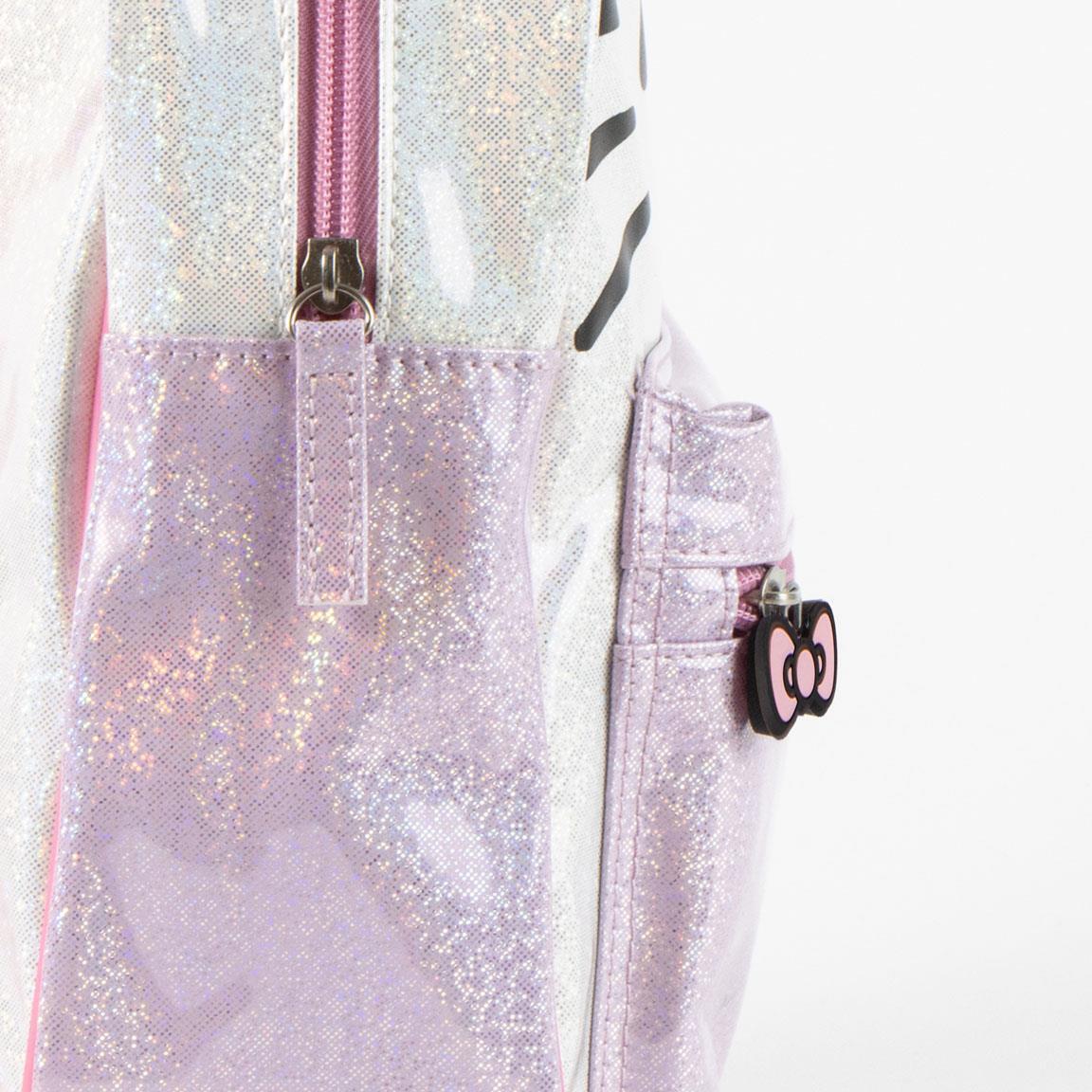 Zaino per bambini Hello Kitty in PU con tasca frontale, rosa chiaro 3/6