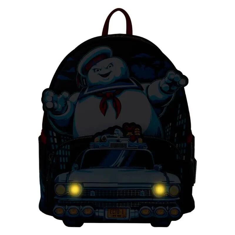 Zaino per bambini Ghostbusters Stay Puft con tasca frontale, nero e rosso 3/4