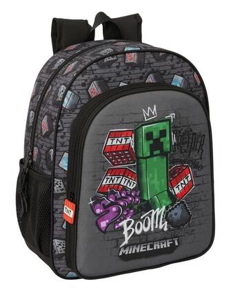 Sac à dos scolaire Minecraft pour enfants avec roulettes et porte-bouteille