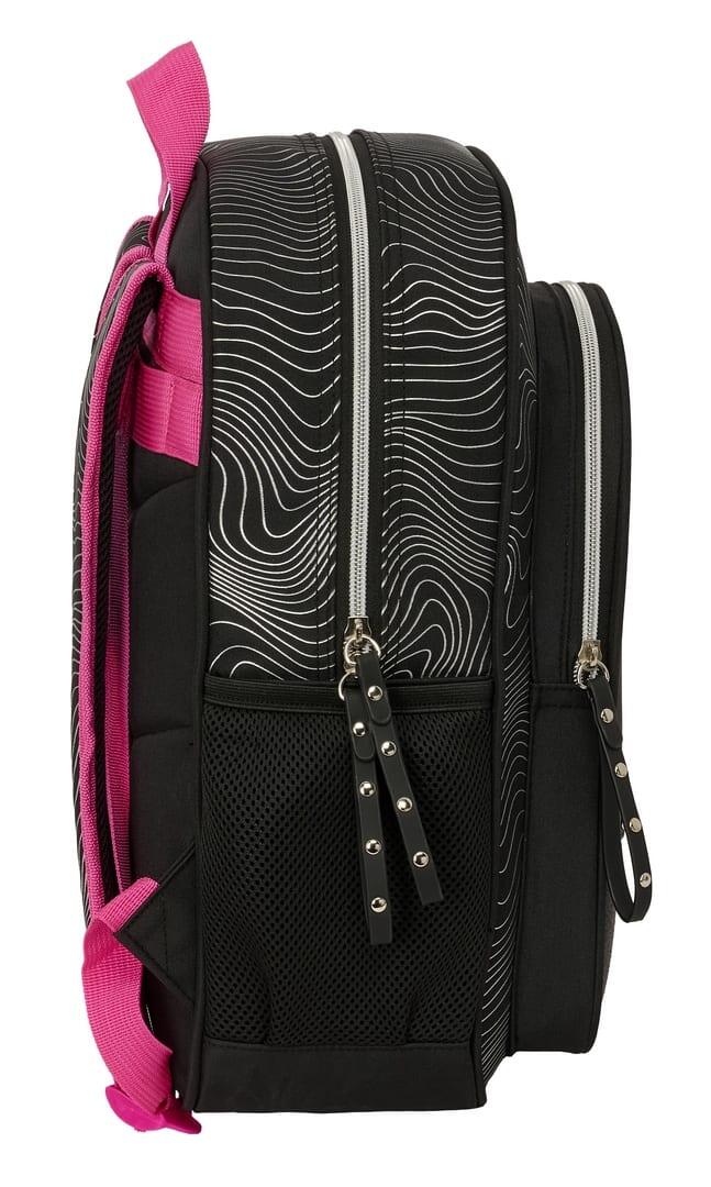 Mochila escolar infantil K-Pop Demon Hunters, adaptável a carrinhos, preta e 3/3