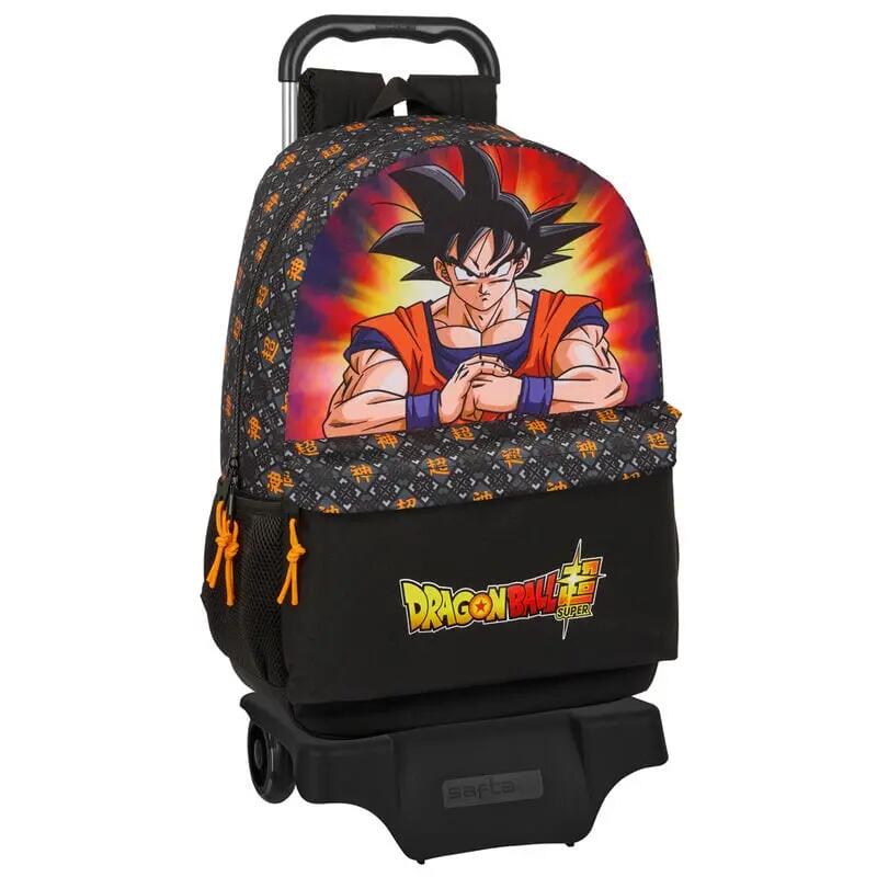 Mochila escolar infantil Dragon Ball com rodinhas e bolso frontal - Preta 2/4