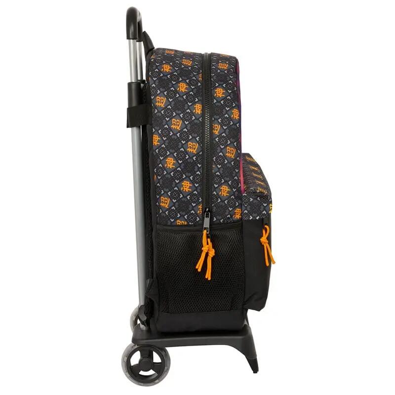 Mochila escolar infantil Dragon Ball com rodinhas e bolso frontal - Preta 4/4