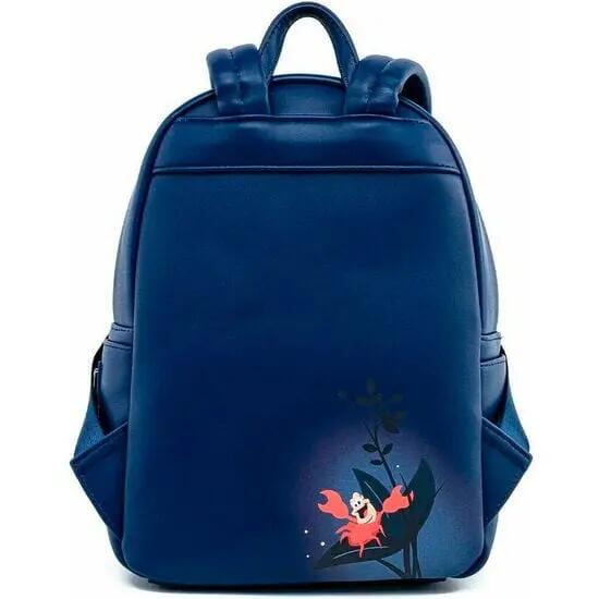 Zaino scolastico per bambini a tema Sirenetta con tasca frontale e cerniera. 3/4