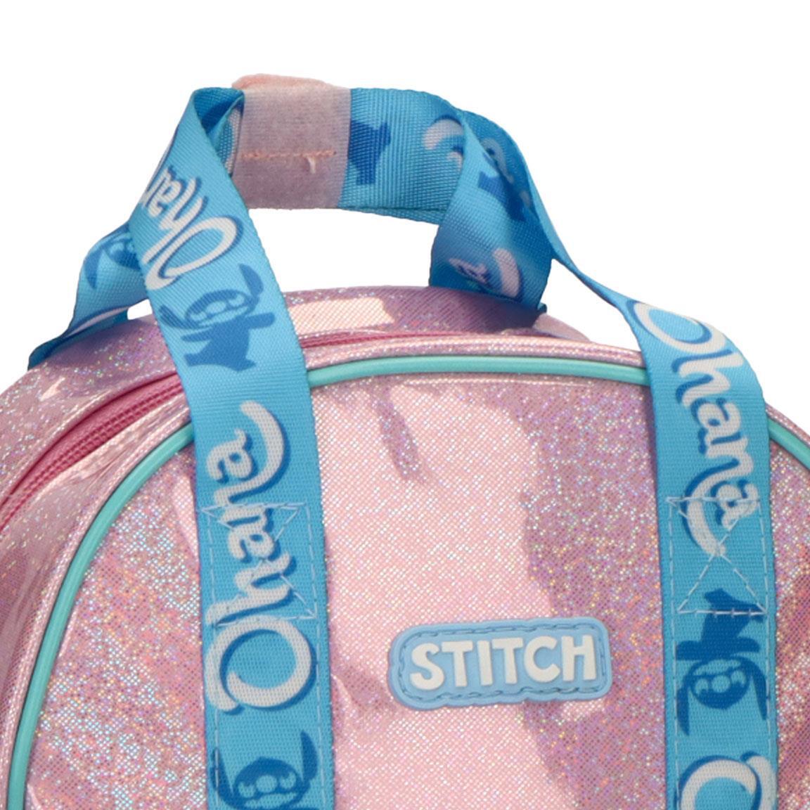 Sac à dos Stitch pour enfants en polyuréthane avec poche avant, rose et bleu 5/6