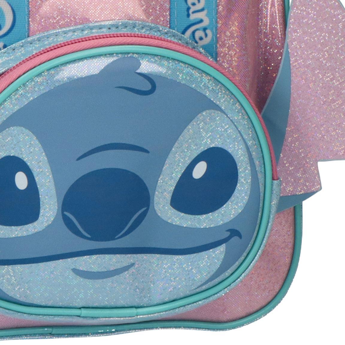 Sac à dos Stitch pour enfants en polyuréthane avec poche avant, rose et bleu 4/6