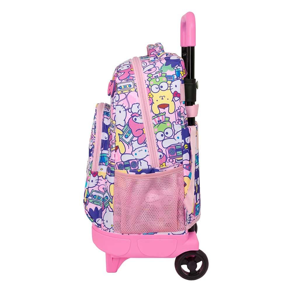 Mochila escolar infantil Hello Kitty com rodinhas removíveis, multicolorida 3/3