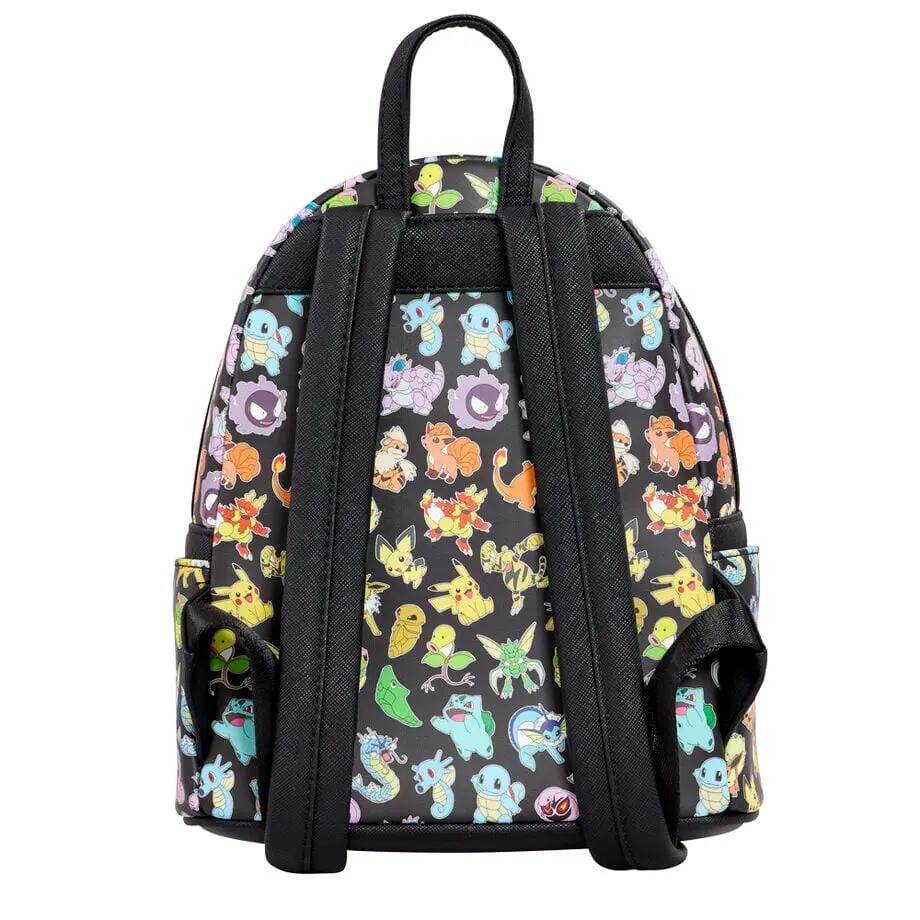 Mochila infantil Pokémon de 26 cm com bolso frontal e zíper preto 2/4