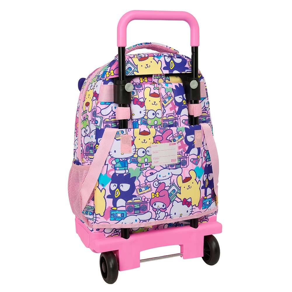Mochila escolar infantil Hello Kitty com rodinhas removíveis, multicolorida 2/3