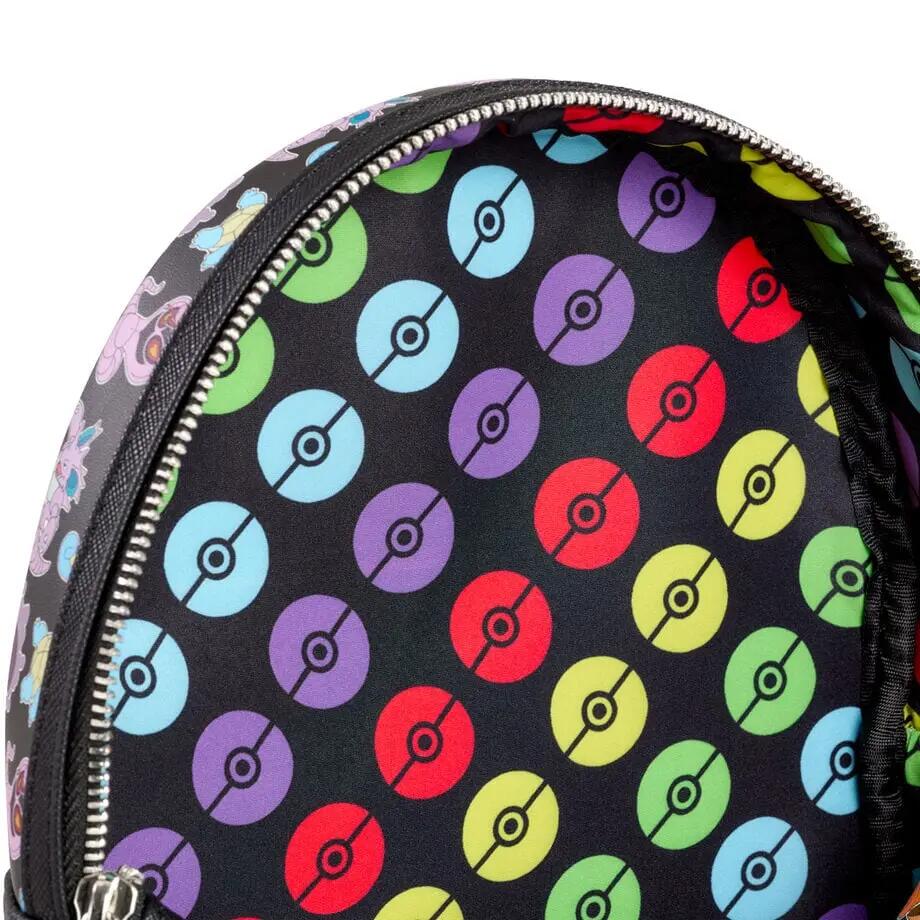 Mochila infantil Pokémon de 26 cm com bolso frontal e zíper preto 4/4