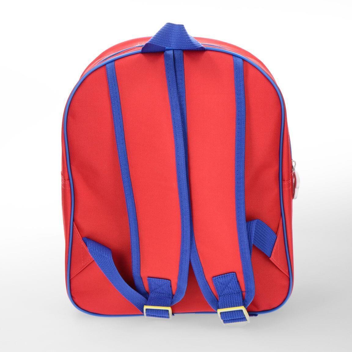 Mochila escolar infantil do Mickey Mouse em poliéster com bolso frontal vermelho 2/6