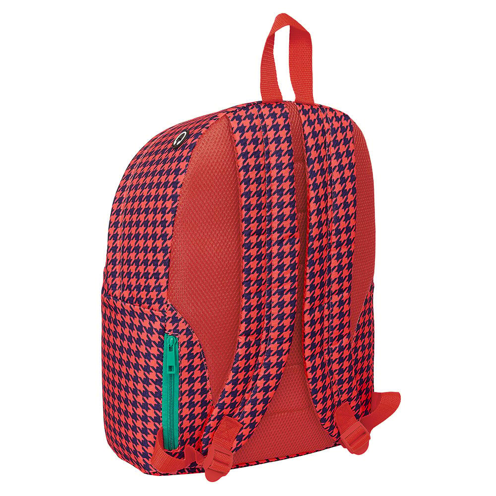 Mochila Nait Nait para laptop de 14,1" com bolso frontal, cor coral. 2/4