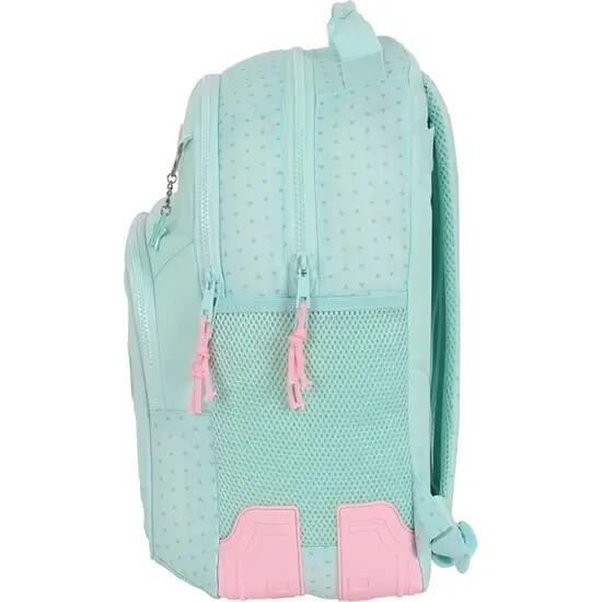 Mochila escolar infantil Enjoy, adaptável a carrinhos, com porta-garrafa verde. 3/3