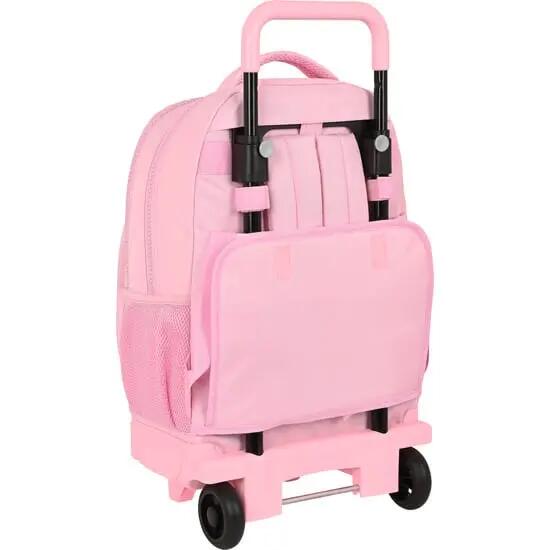 Zaino scolastico per bambini Benetton Vichy con trolley e ruote rimovibili, rosa 2/3