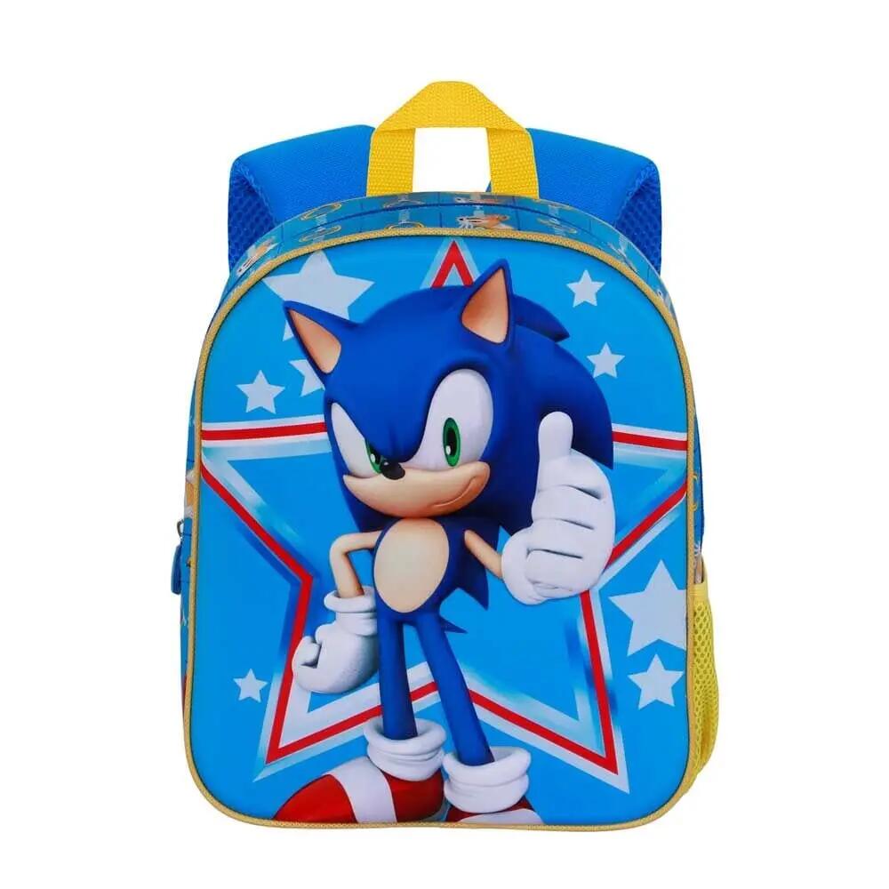 Mochila infantil 3D Sonic the Hedgehog de 31 cm com alça acolchoada azul 3/3