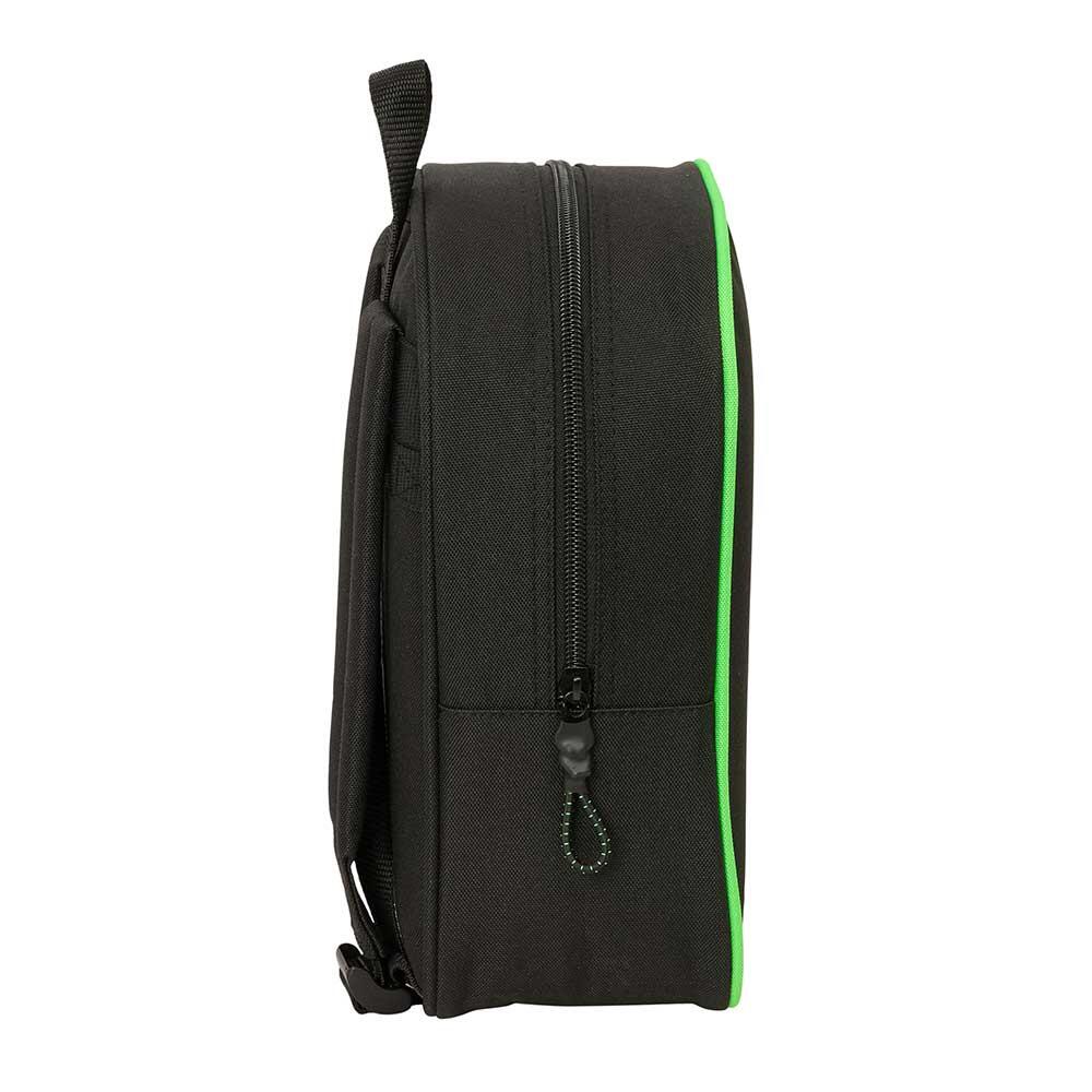 Mochila infantil Real Betis, adaptável a carrinho, preta e verde. 3/3