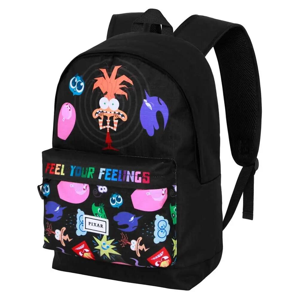Zaino scolastico per bambini Inside Out 2 con tasca frontale, 44 cm, nero. 2/4