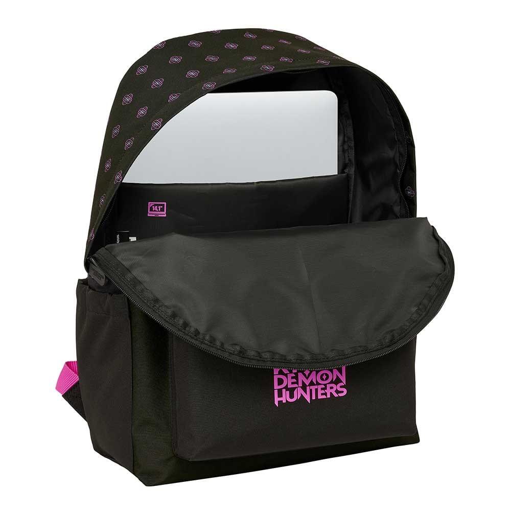 Mochila infantil K-Pop Demon Hunters para laptop de 14,1" com bolso, preta. 4/4