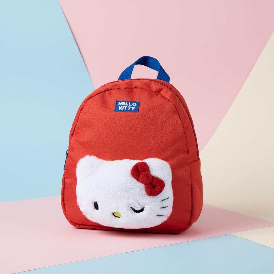 Zainetto per bambini Hello Kitty con peluche, in poliestere rosso 6/6