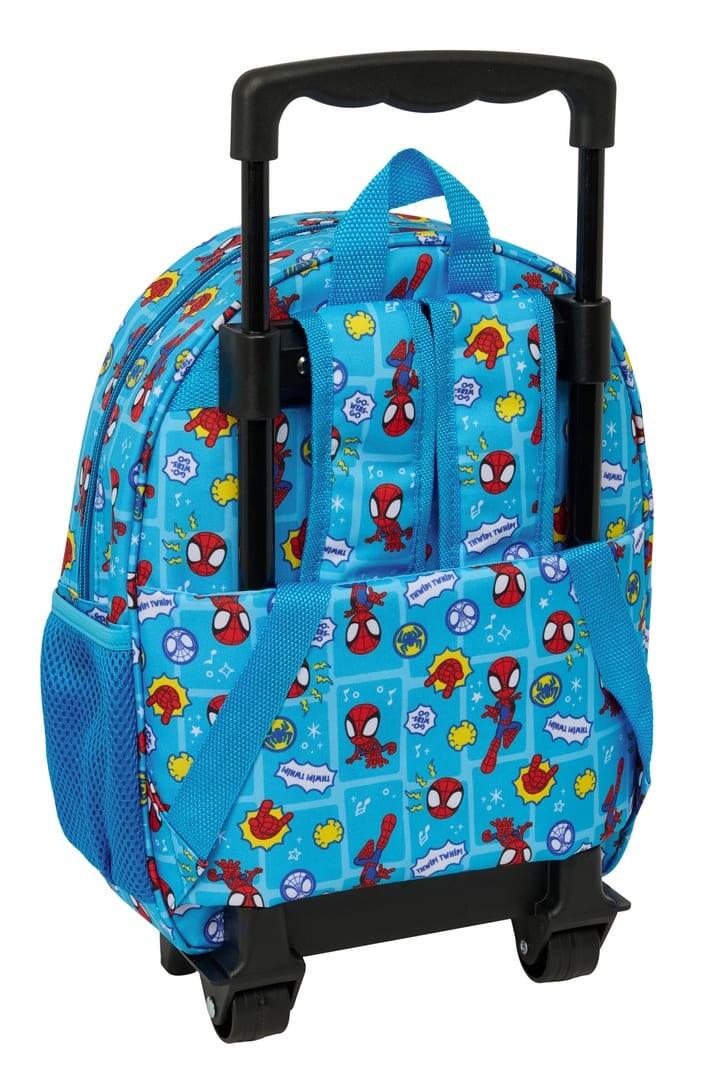Sac à dos scolaire Spidey pour enfants avec roulettes et porte-bouteille, bleu 2/3