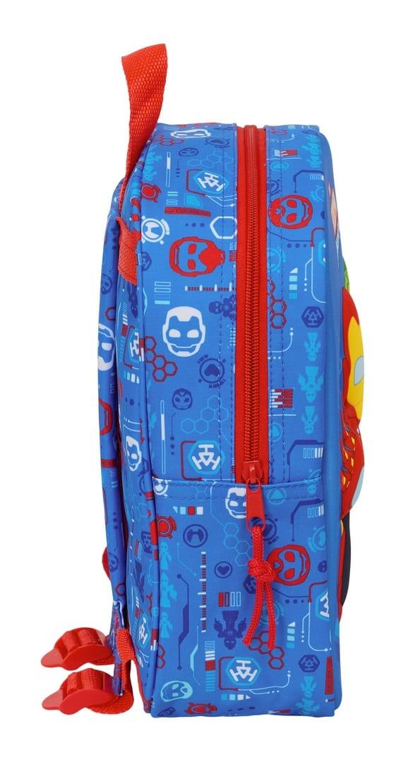 Mochila infantil Iron Man 3D com zíper e alça - Azul 3/3