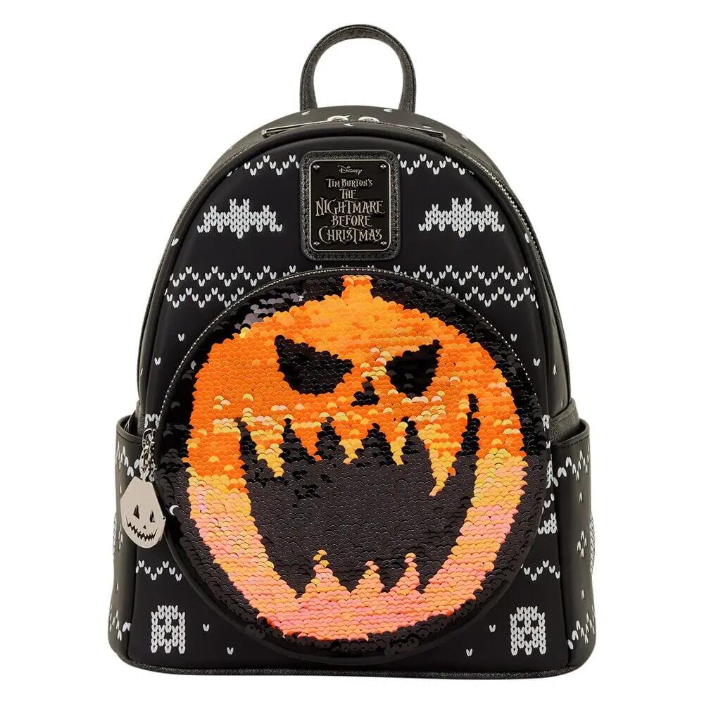 Zaino da adulto Jack Skellington con paillettes reversibili - Nero 3/4