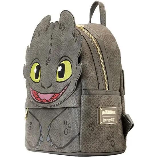 Mochila infantil Toothless em poliuretano com alças ajustáveis, cinza. 2/4
