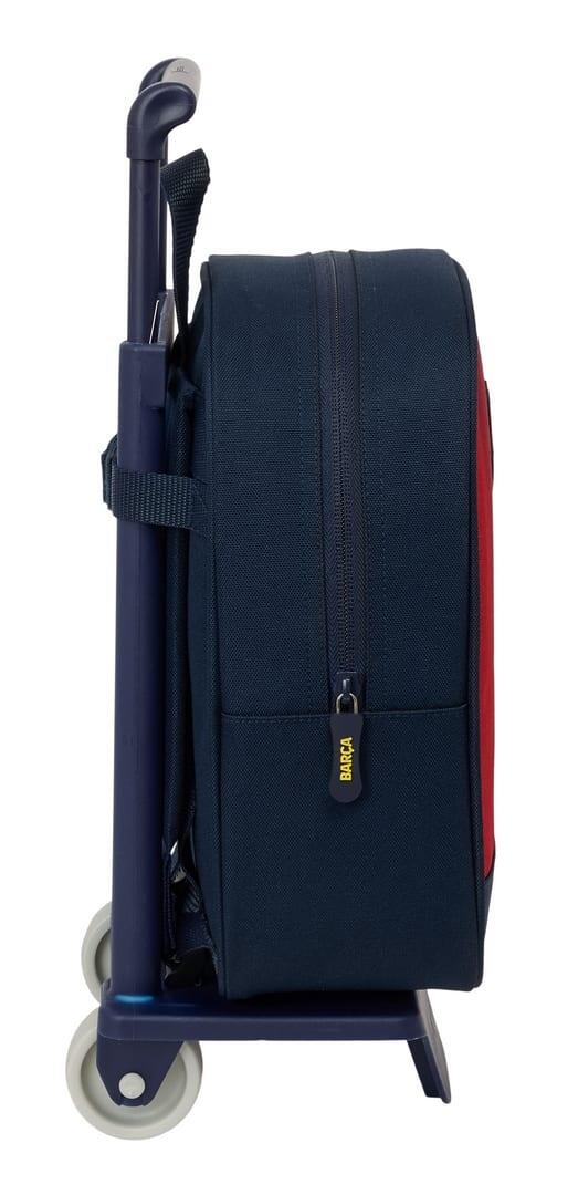 Mochila escolar infantil FC Barcelona com rodas, azul e vermelha. 3/3