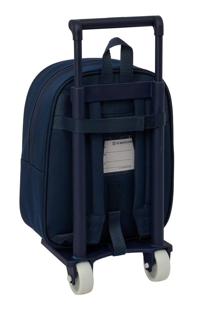 Mochila escolar infantil FC Barcelona com rodas, azul e vermelha. 2/3