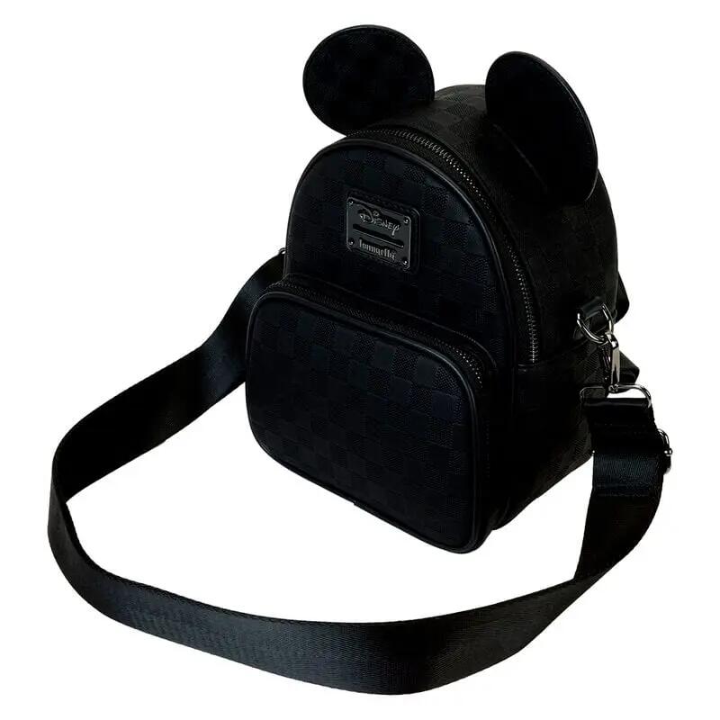 Mickey Mouse Rucksack für Erwachsene mit Vordertasche, schwarzes veganes Leder 2/4