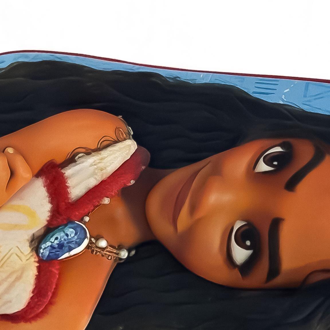 Mochila infantil Moana 3D feita de poliéster e EVA com alças ajustáveis, azul 5/6