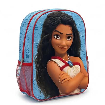 Mochila 3D Infantil Vaiana con Bolsillo Frontal y Cremallera Correa Ajustable
