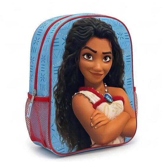 Mochila 3D Infantil Vaiana con Bolsillo Frontal y Cremallera Correa Ajustable