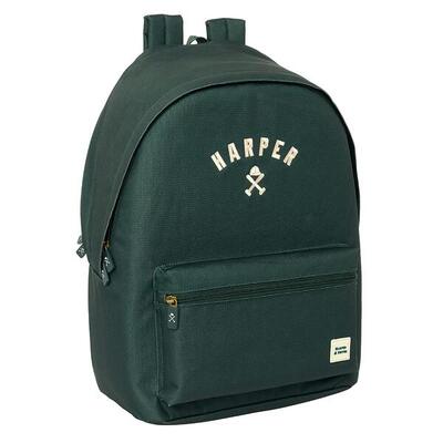 Zaino per laptop da adulto Harper & Neyer con porta USB e tasca frontale nero.