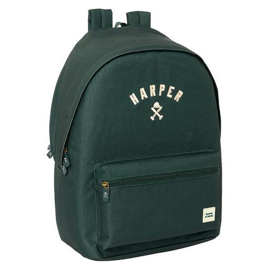 Zaino per laptop da adulto Harper & Neyer con porta USB e tasca frontale nero.