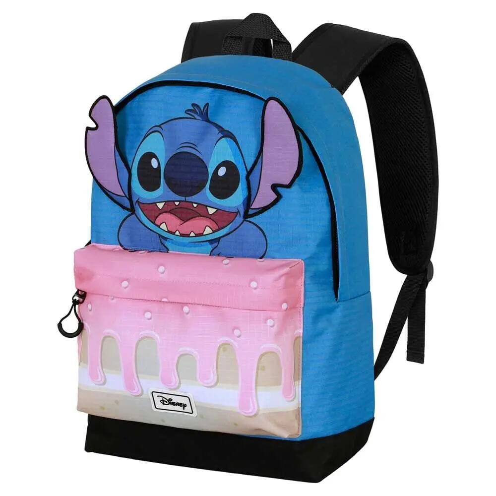 Zaino scolastico per bambini Stitch con tasca frontale, 44 cm, blu e rosa 2/4