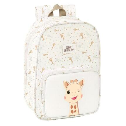 Sac à dos enfant Sophie la Girafe avec poche avant et bretelles réglables, beige