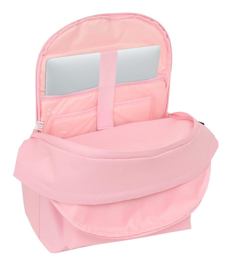 Mochila para laptop Spagnolo para adultos com USB e bolso frontal, rosa. 6/6