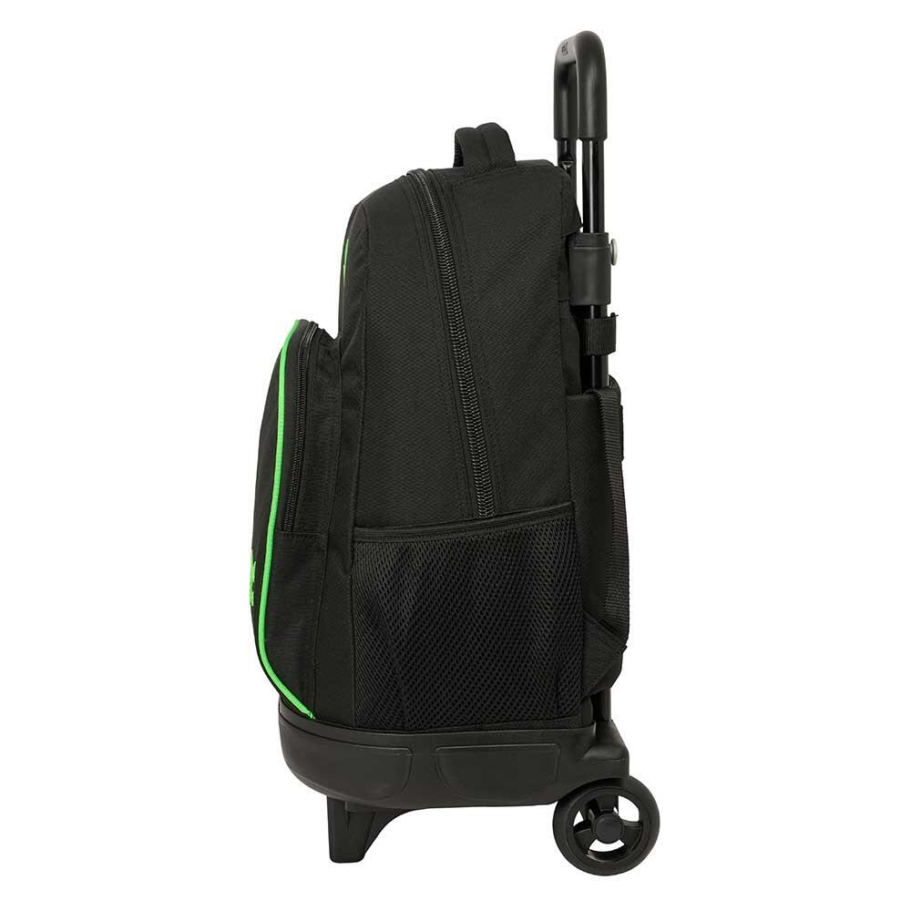 Zaino scolastico per bambini Real Betis con ruote rimovibili, nero e verde 3/3