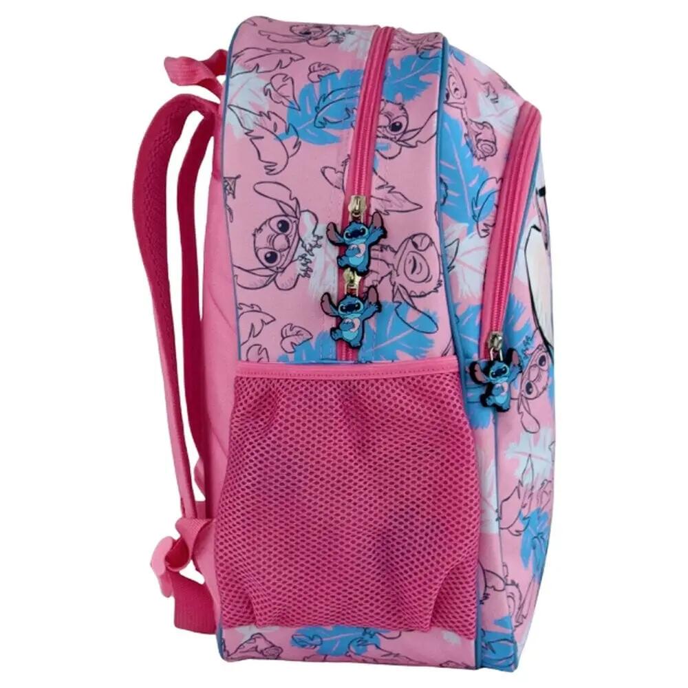 Zaino scolastico per bambini Stitch, 44 cm con spallacci regolabili, rosa e blu. 4/4