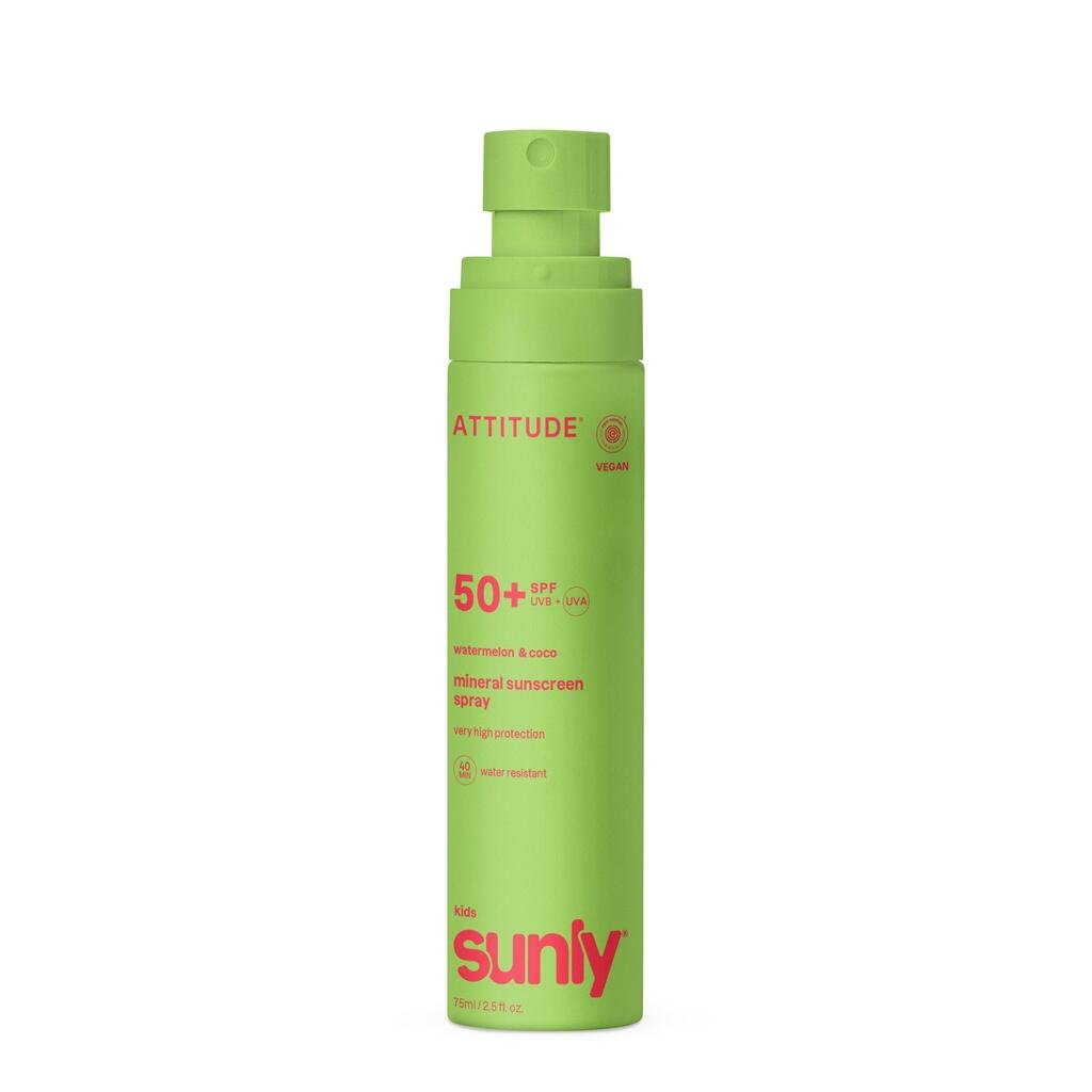 Protetor solar mineral em spray rosto e corpo criança FPS 50 melancia coqueiro 3/3