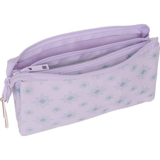 Astuccio triplo Wish per bambini con 3 scomparti e cerniere, colore lilla 3/3