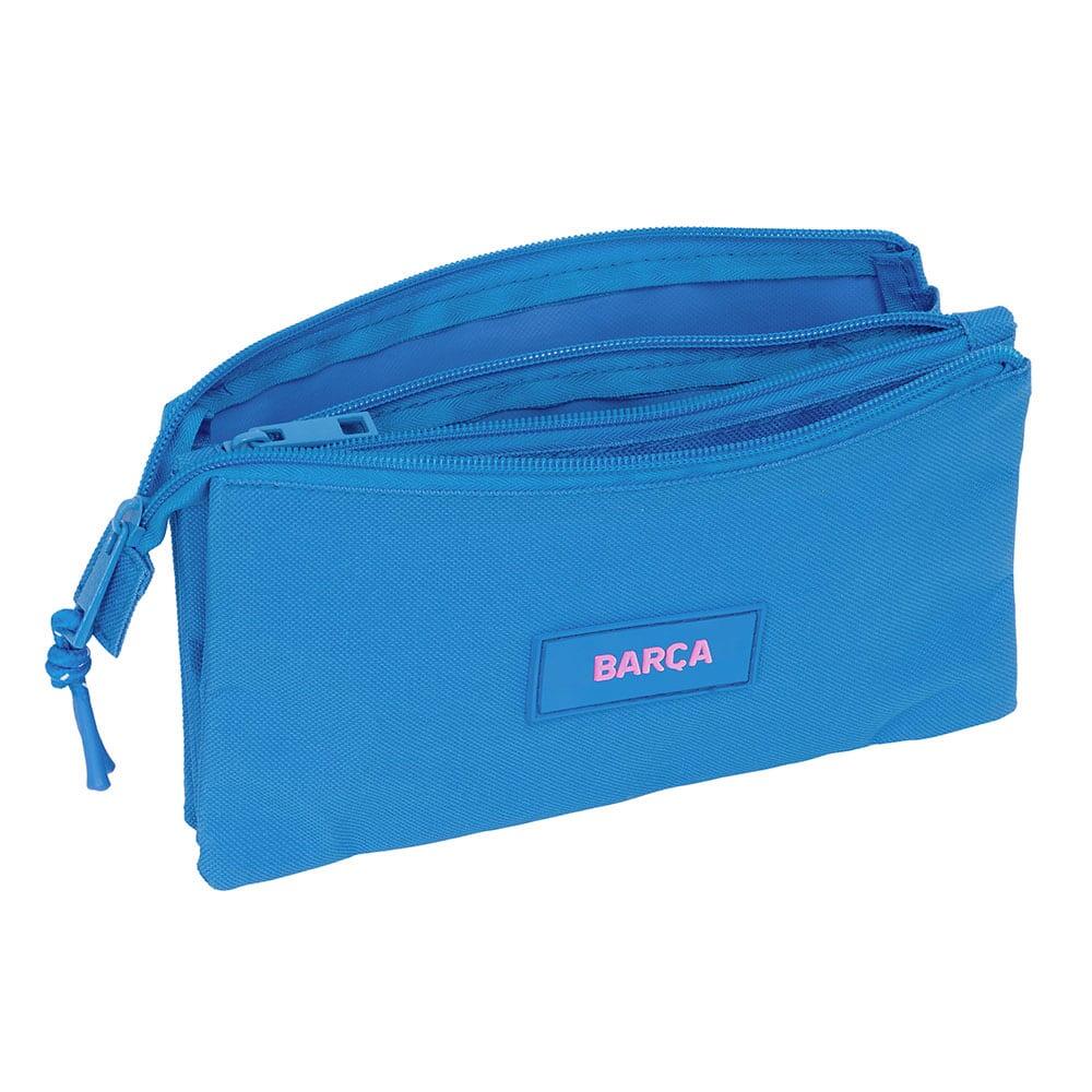 Astuccio triplo FC Barcelona per bambini con 3 scomparti e cerniera - Blu 4/4
