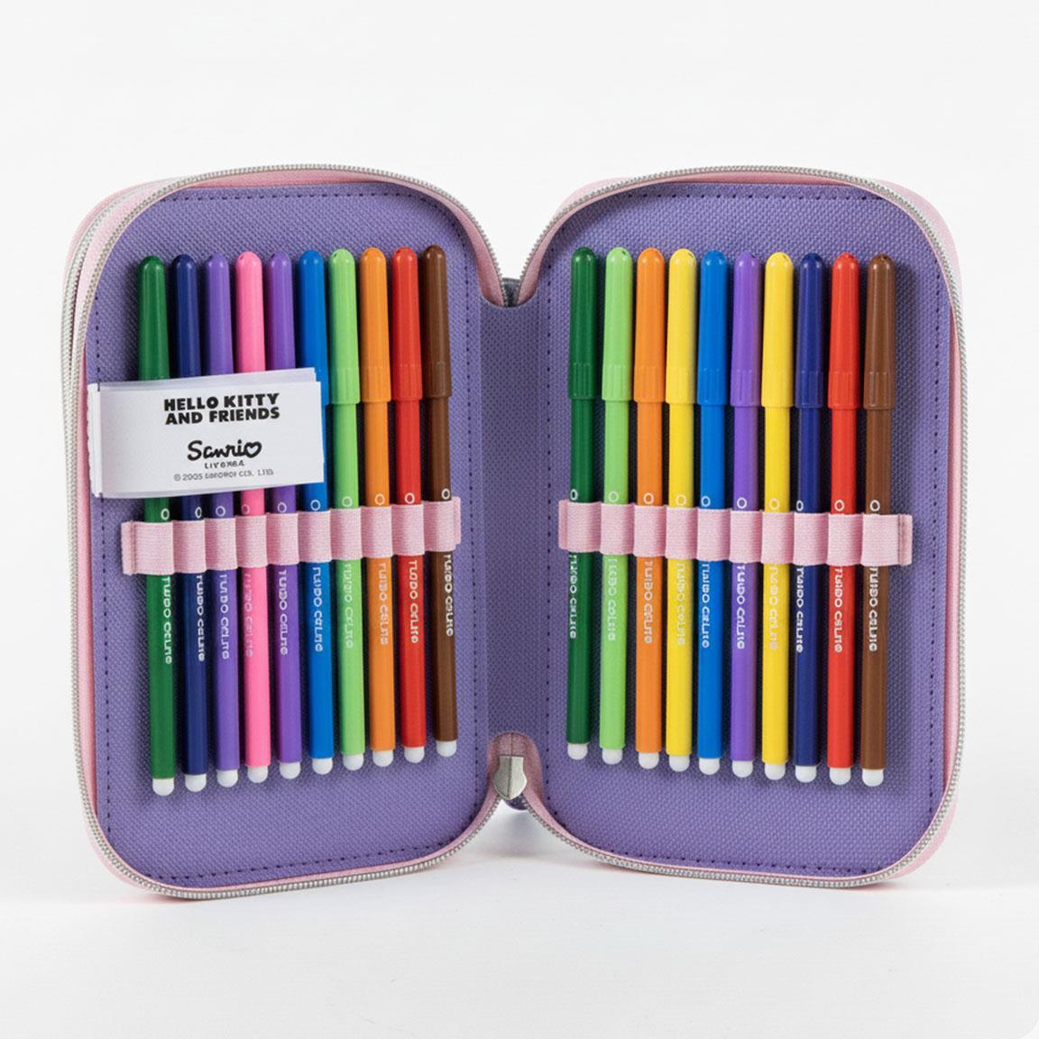 Trousse Kuromi pour enfants avec accessoires, 2 compartiments, polyester, violet 5/6