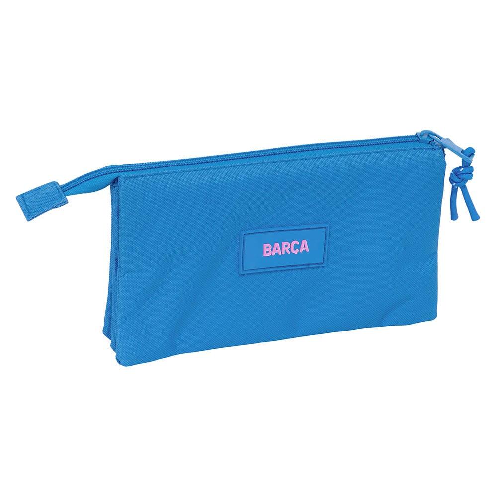Astuccio triplo FC Barcelona per bambini con 3 scomparti e cerniera - Blu 2/4