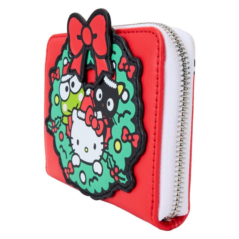 Portafoglio da adulto Hello Kitty in ecopelle con cerniera, 15x10 cm, rosso 3/4