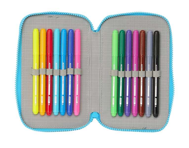 Trousse Stitch Triple pour enfants, 36 crayons et 3 compartiments, lilas 4/4