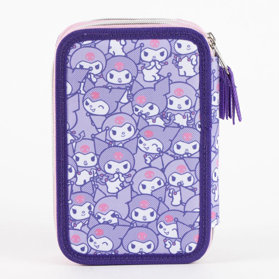 Trousse Kuromi pour enfants avec accessoires, 2 compartiments, polyester, violet 2/6