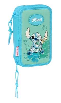 Beauty case da viaggio per bambini Stitch con cerniera e scomparti rosa